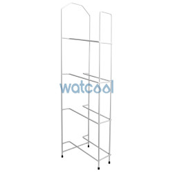 Estantería metálica blanca para almacenar hasta 4 garrafas de agua. Tamaños de botellones desde 11 hasta 20 litros