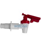 White male tap with red security tab