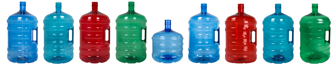 Garrafas PET em diferentes tamanhos e cores